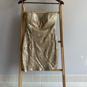 Tobi Gold Sequin Mini Dress